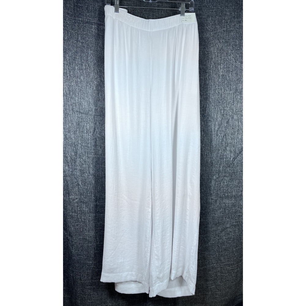 NWT Abercrombie & Fitch Sz XXL Pants White Gauze Ultra High Wide Lined Flowy New